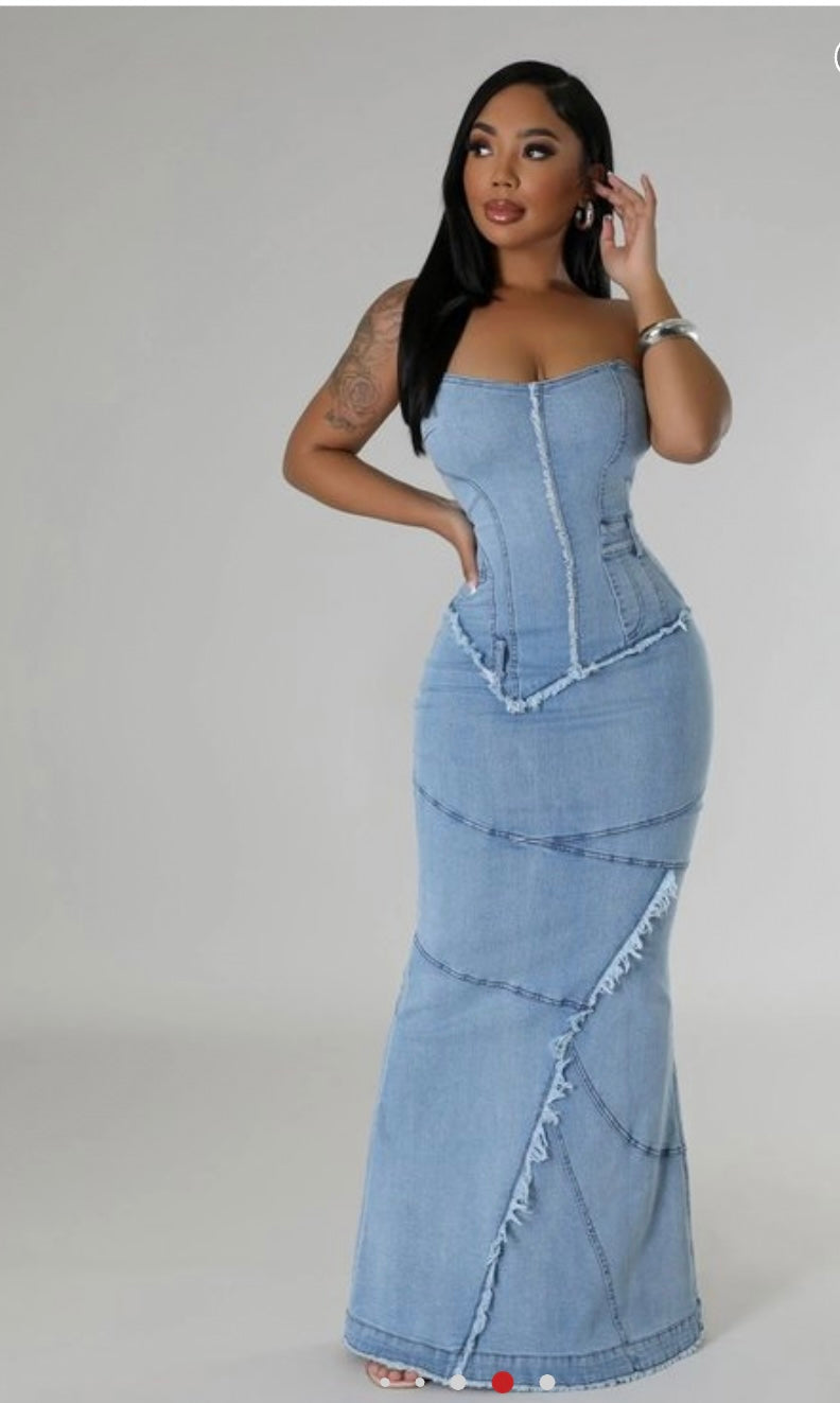 corset denim dress Corset Denim Dress – A Fashionistas Kollection