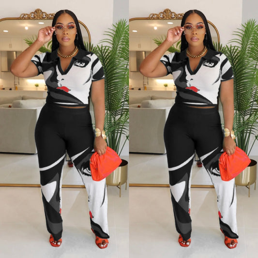 Faces Pant Set Black