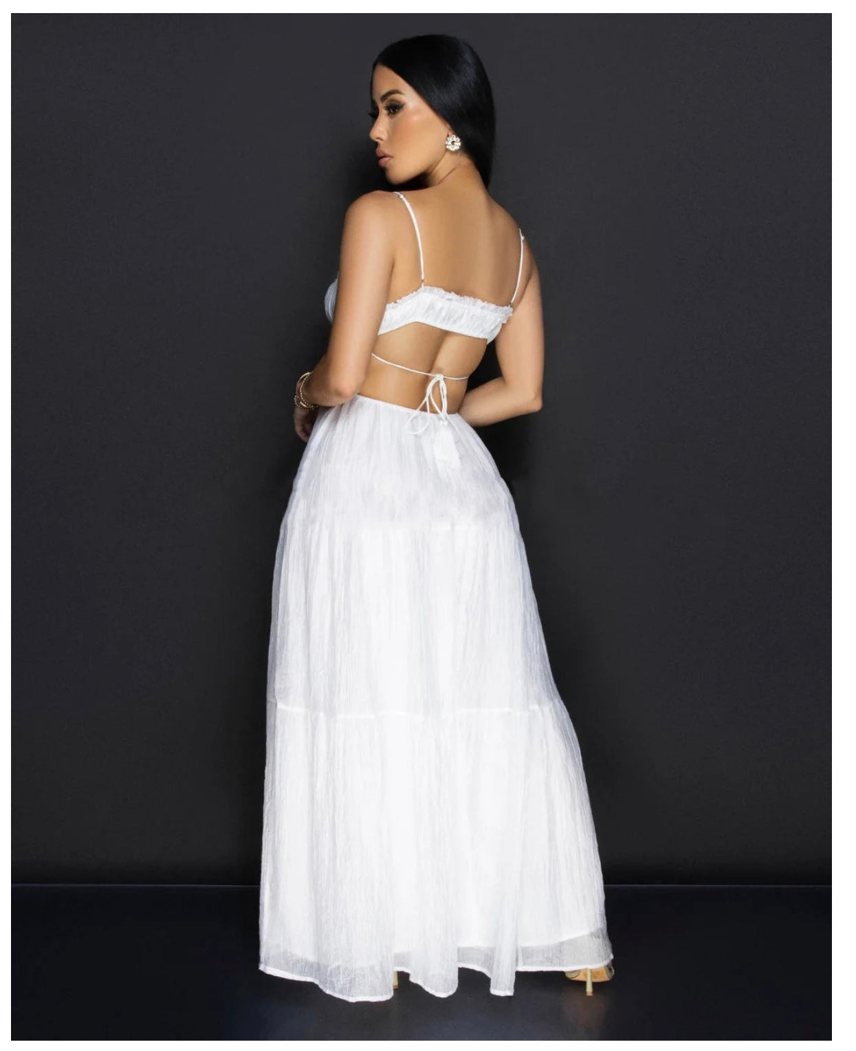 White Cut-Out Maxi Dress