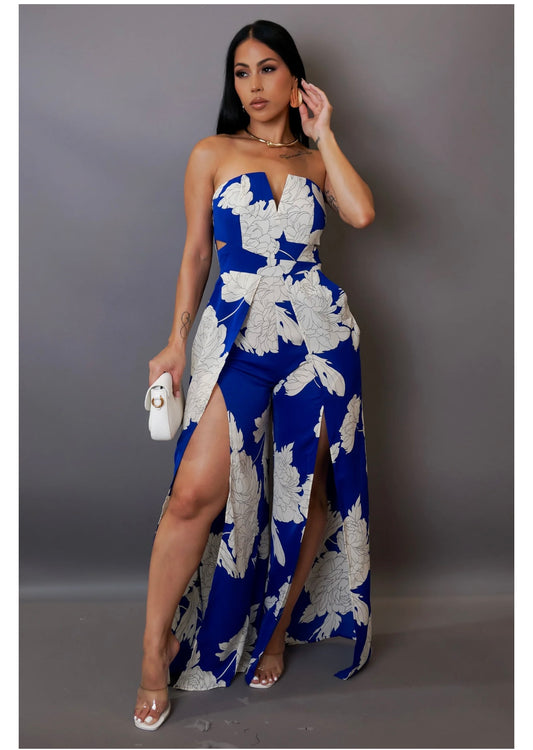 Sizzle Open Leg Jumpsuit (Blue)