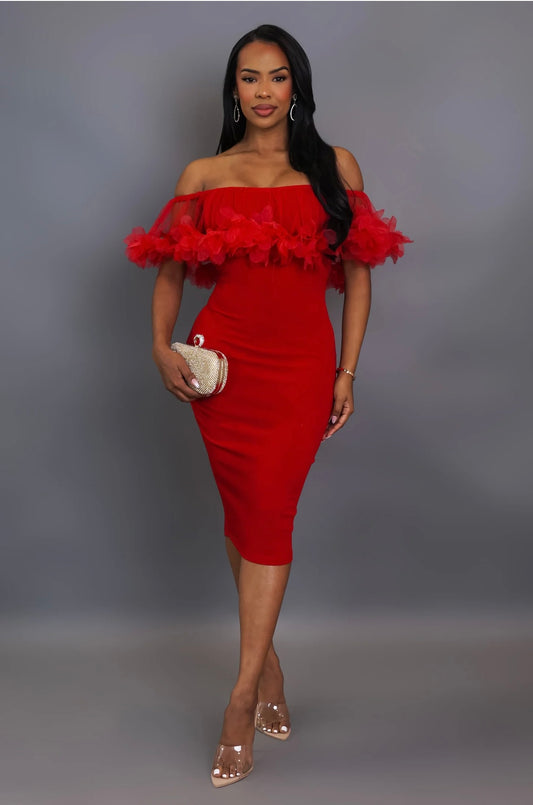 Timeless Midi Dress (Red)