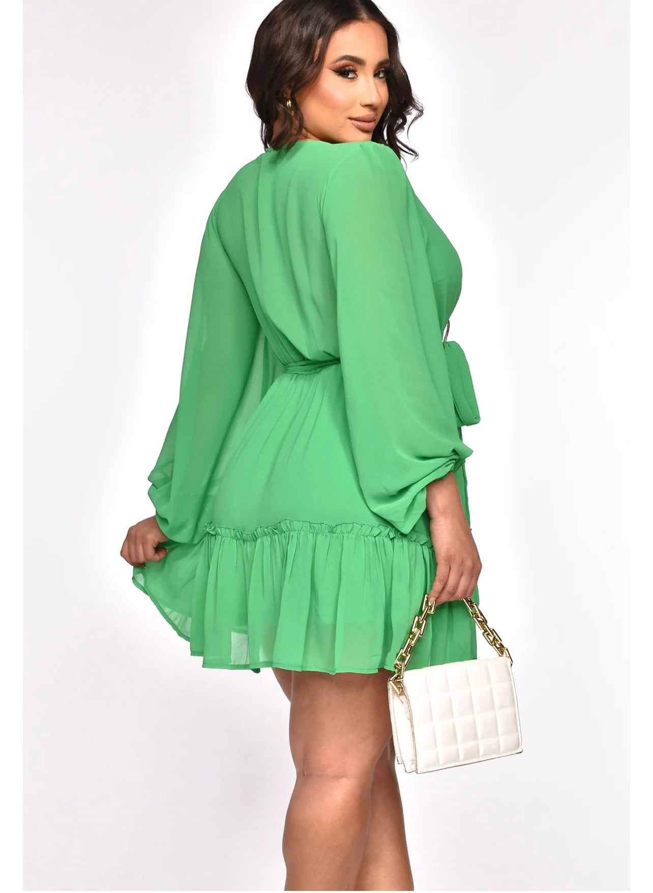 Wrap Mini Dress (Green)