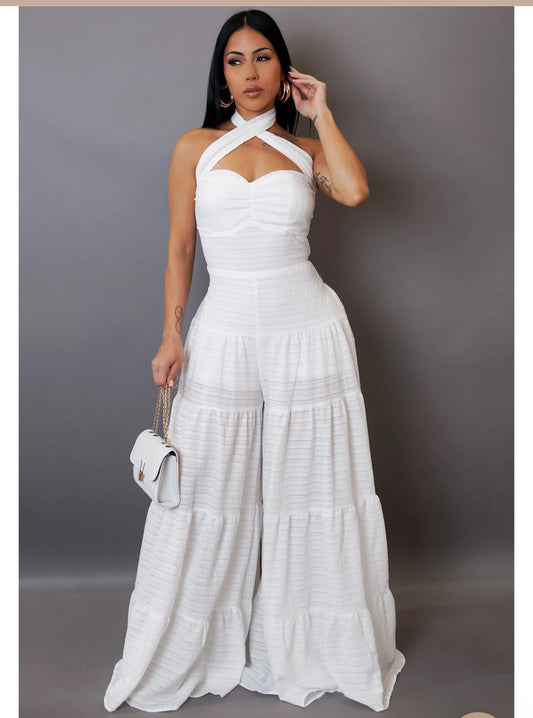 White Cut-Out Jumpsuit