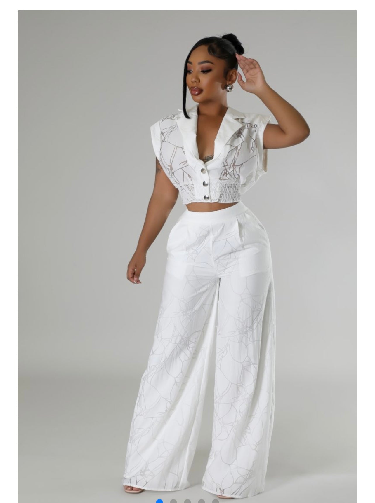 Crown Me White Pants Set