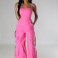 Pink Cargo Jumpsuit