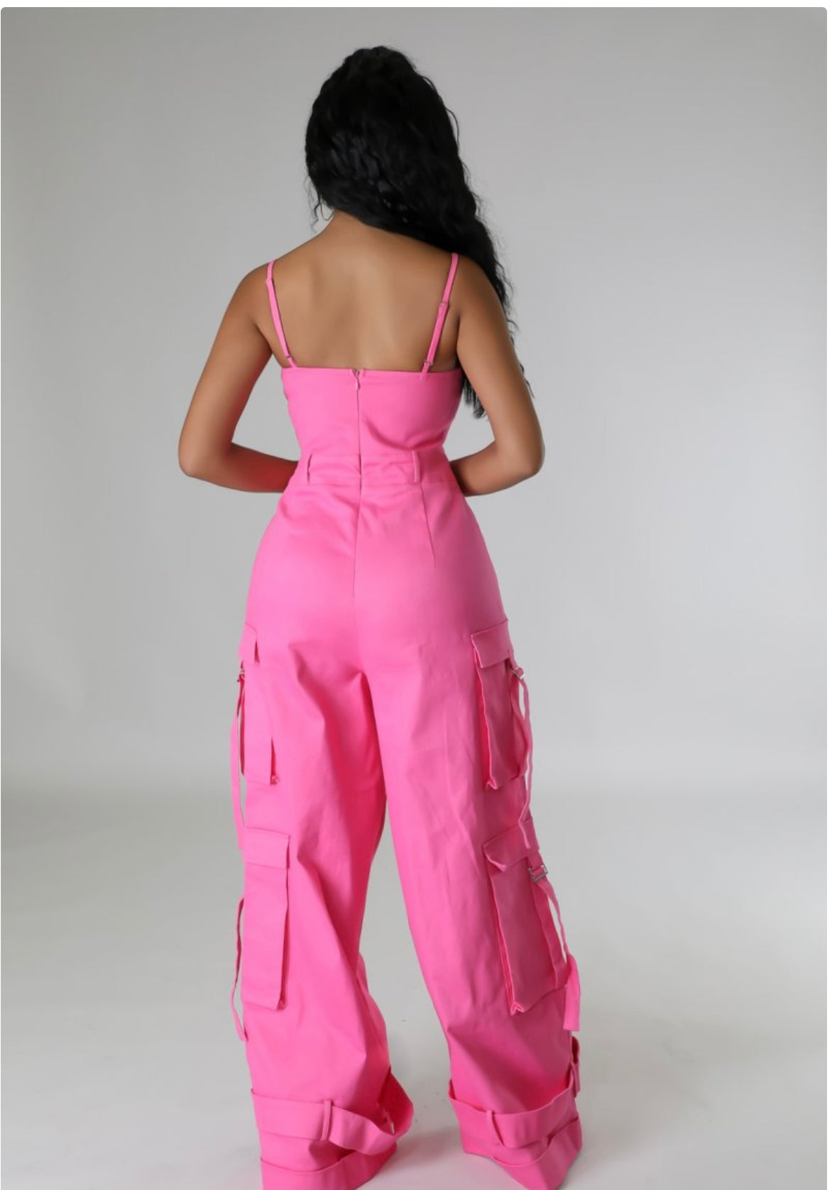 Pink Cargo Jumpsuit