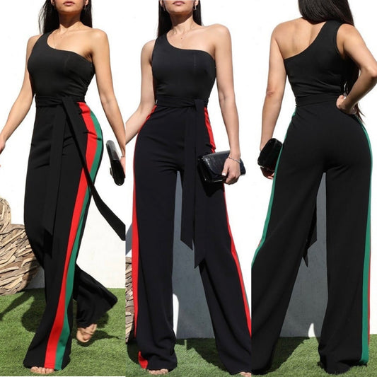 Lucy One Shoulder Jumpsuit Black